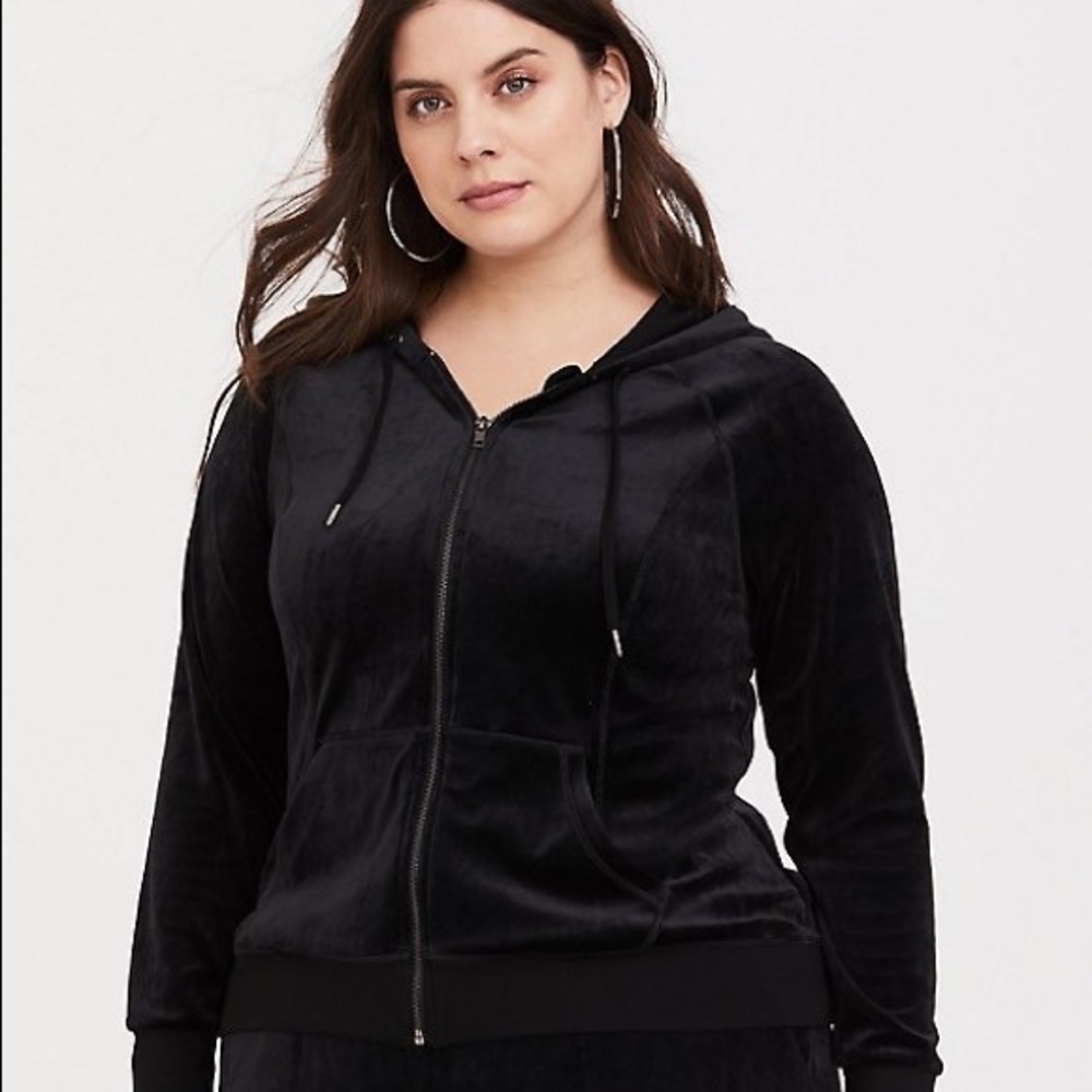 Torrid black Velour Hoodie